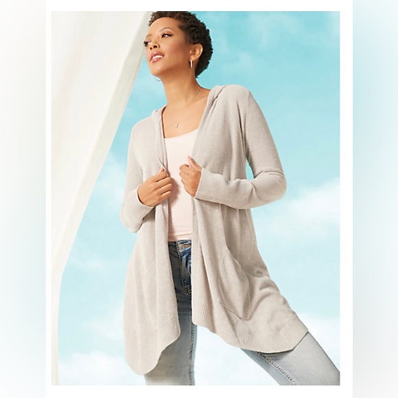 Barefoot Dreams Ultra Lite Hooded Seashore Cardigan - Picture 3 of 9